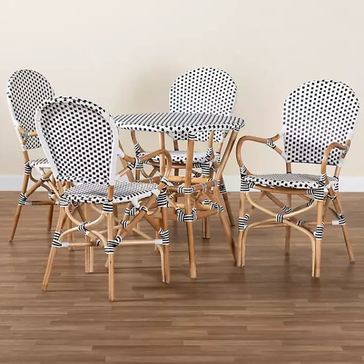 Kirklands Home Dining Sets|Black and White Woven 5-pc. Dining Set