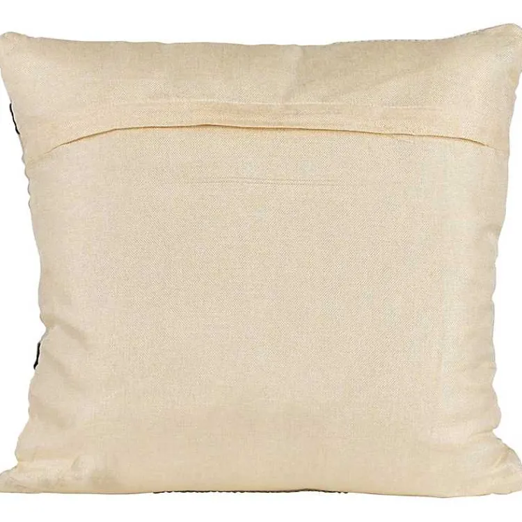 Kirklands Home Outdoor Cushions & Pillows|Black and White Woven Stripe Indoor/Outdoor Pillow