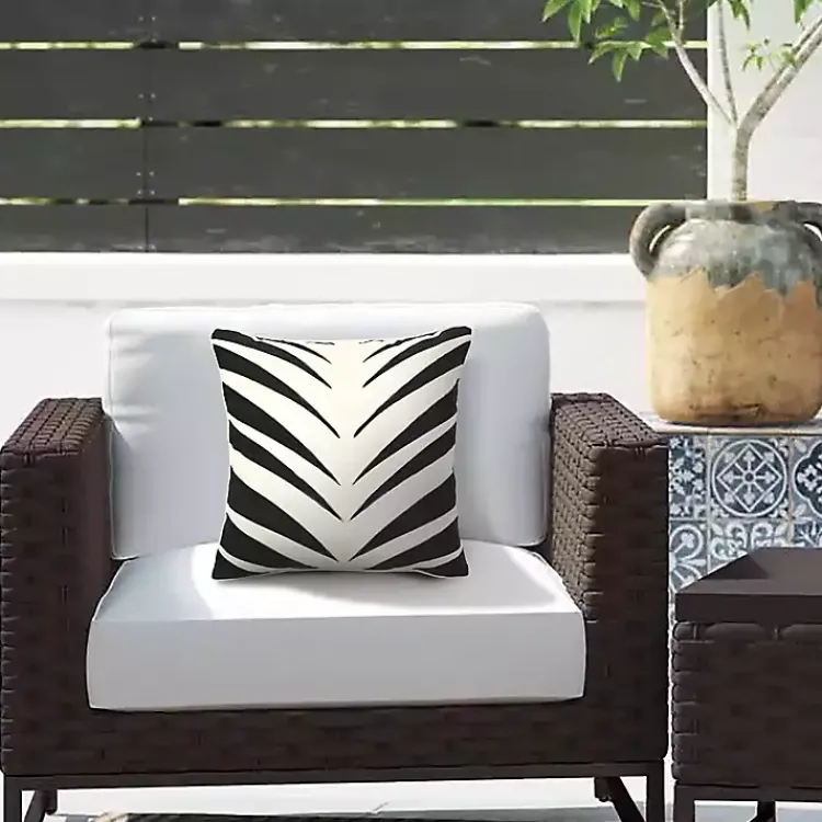 Kirklands Home Outdoor Cushions & Pillows|Black and White Zebra Outdoor Pillow