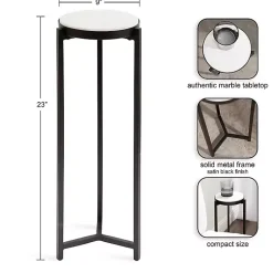 Kirklands Home Accent & End Tables|Angular Marble Accent Table Black