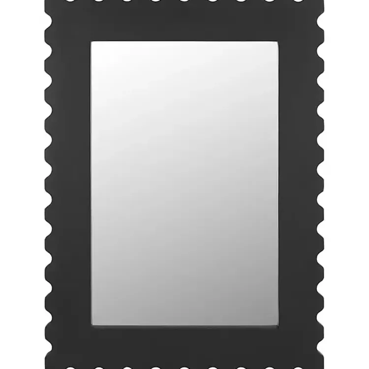Kirklands Home Decorative Mirrors|Angular Scalloped Nadia Wall Mirror Black