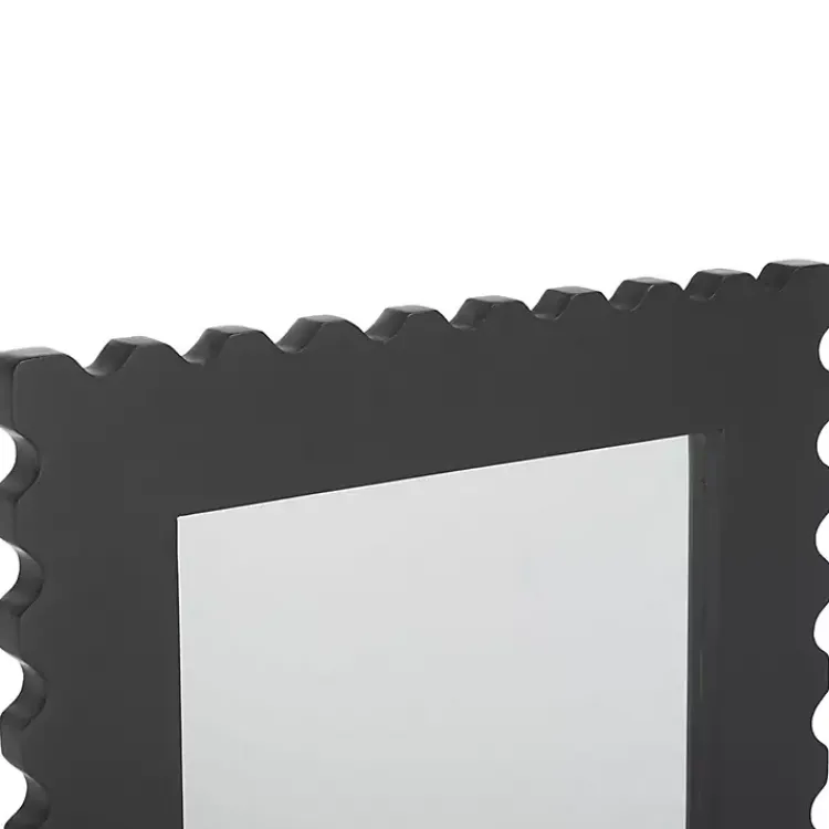 Kirklands Home Decorative Mirrors|Angular Scalloped Nadia Wall Mirror Black