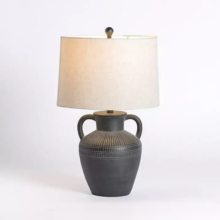 Kirklands Home Table Lamps|Black Antique Jug Table Lamp with Handles White