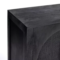 Kirklands Home Cabinets & Sideboards|Arch Cane and Wood Cabinet Black