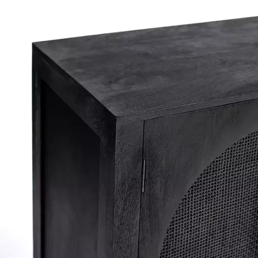 Kirklands Home Cabinets & Sideboards|Arch Cane and Wood Cabinet Black