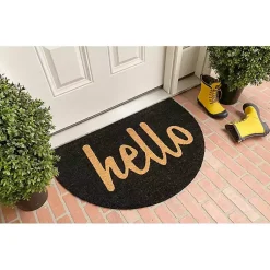 Kirklands Home Doormats|Arch Hello Doormat Black