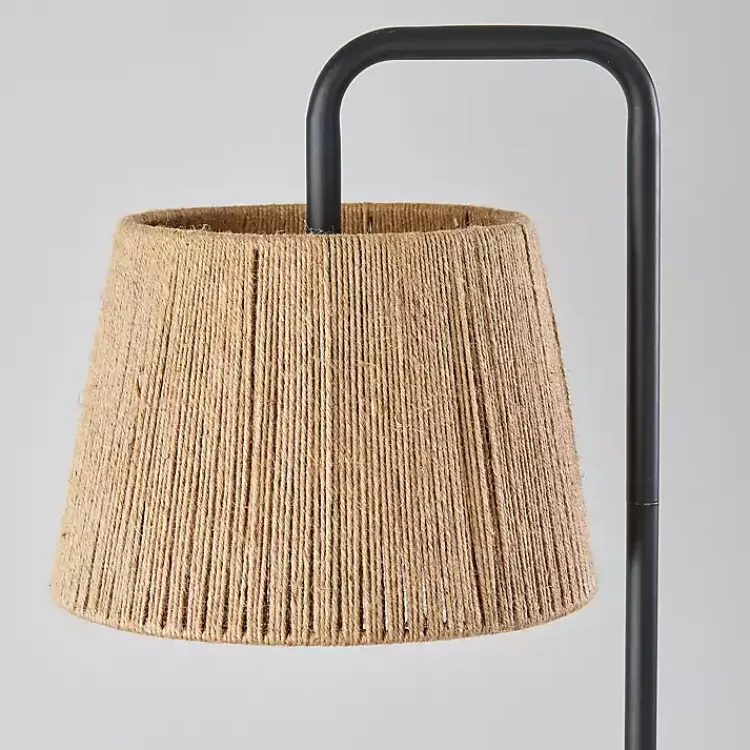 Kirklands Home Floor Lamps|Arched Rope Lampshade Floor Lamp Black