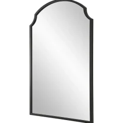 Kirklands Home Decorative Mirrors|Arched Scallop Edge Wall Mirror Black