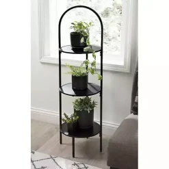 Kirklands Home Planters|Arched 3-Tier Plant Stand Black