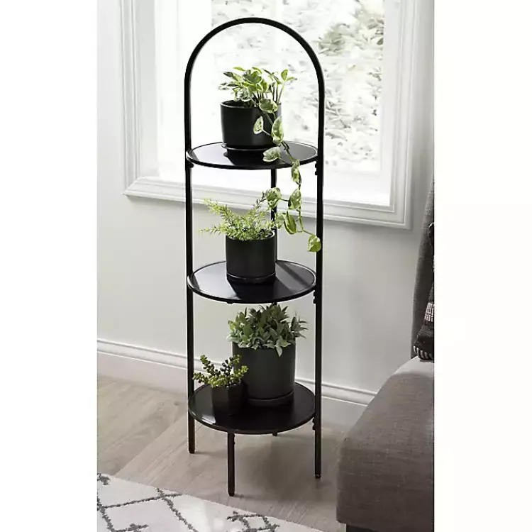 Kirklands Home Planters|Arched 3-Tier Plant Stand Black