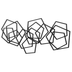 Kirklands Home Wall Plaques|Astraga Pentagon Plaque Black