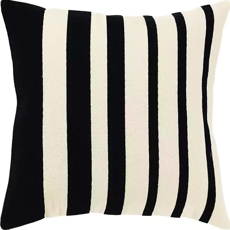 New Black Asymmetrical Linear Throw Pillow Pillows