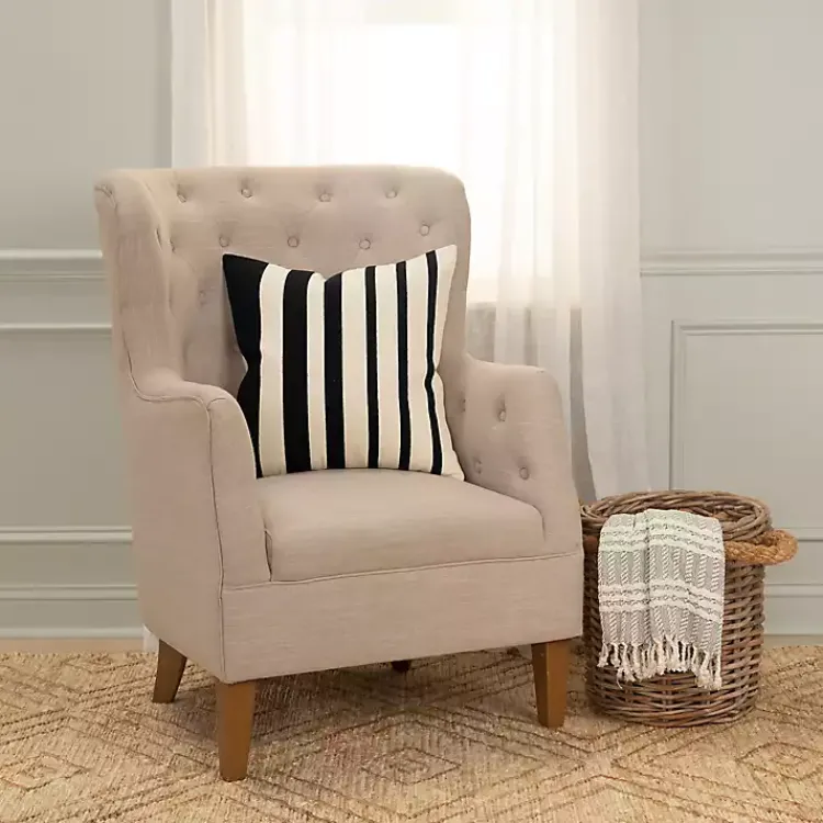 New Black Asymmetrical Linear Throw Pillow Pillows