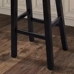 Kirklands Home Bar Stools & Counter Height Stools|Backless Cooper Bar Stools, Set of 2 Black