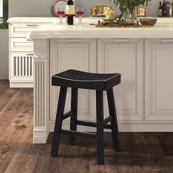 Kirklands Home Bar Stools & Counter Height Stools|Backless Cooper Counter Stools, Set of 2 Black