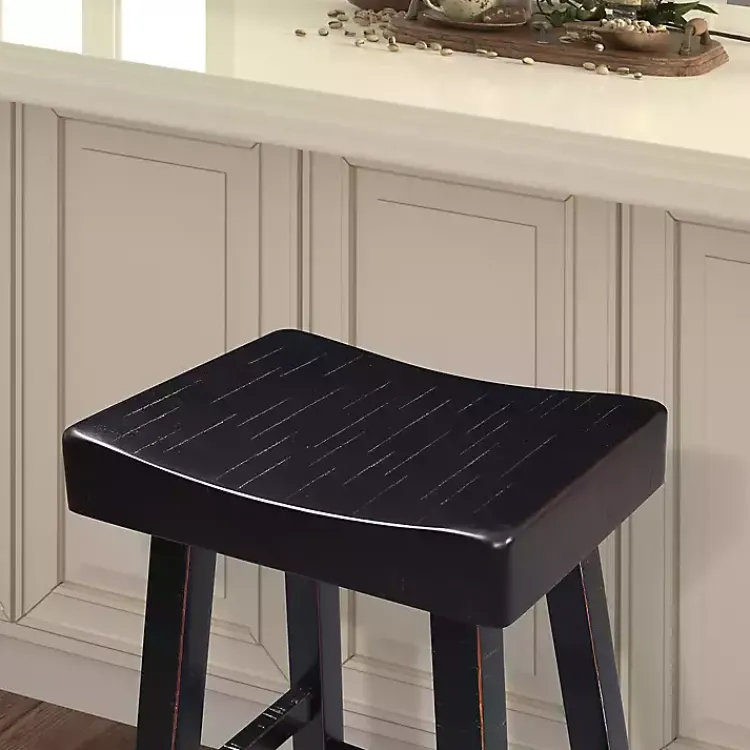 Kirklands Home Bar Stools & Counter Height Stools|Backless Cooper Counter Stools, Set of 2 Black