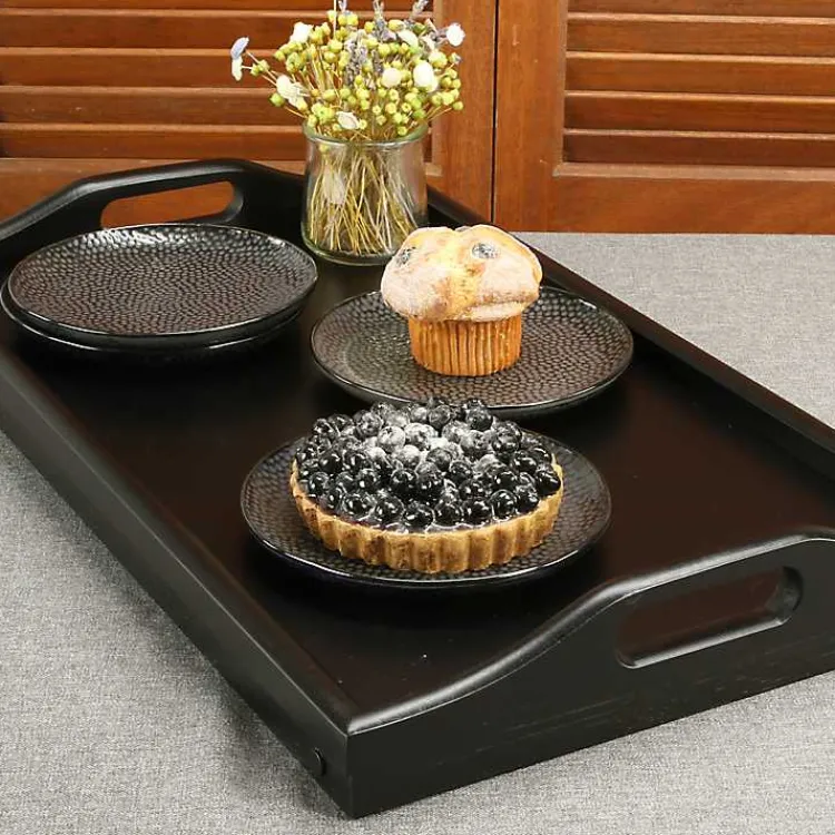 Kirklands Home Serving & Entertaining|Bamboo Standing Serving Tray Black