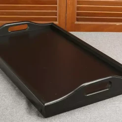 Kirklands Home Serving & Entertaining|Bamboo Standing Serving Tray Black