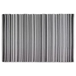 Kirklands Home Outdoor Rugs|Black Barcode Stripe Outdoor Area Rug, 4x6
