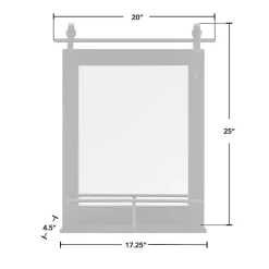 Kirklands Home Decorative Mirrors|Barn Door Wall Mirror with Shelf Black