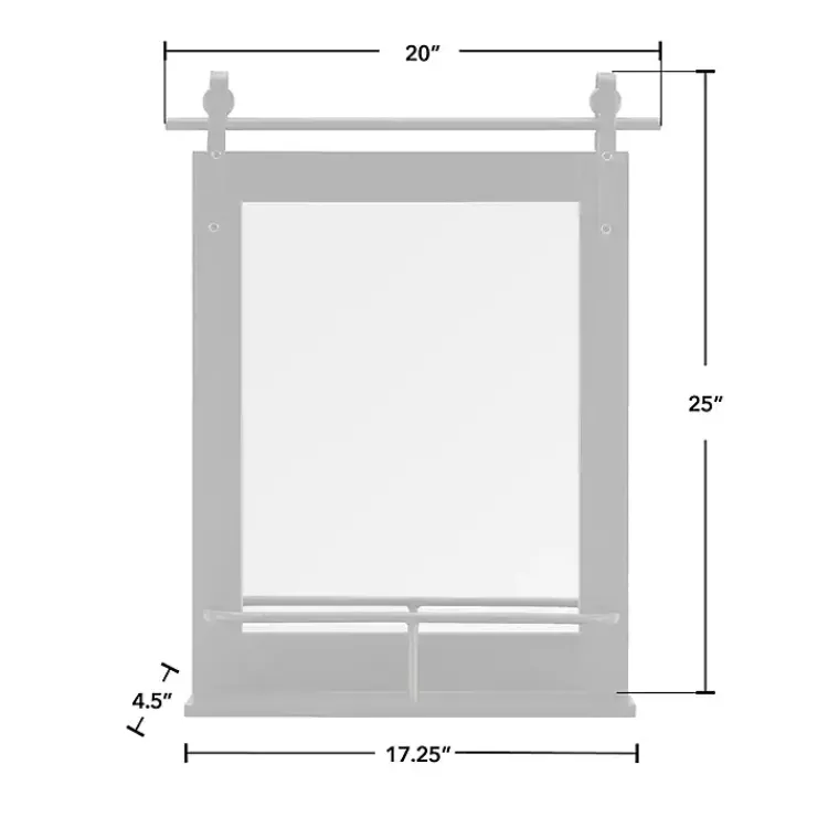 Kirklands Home Decorative Mirrors|Barn Door Wall Mirror with Shelf Black