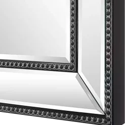 Kirklands Home Decorative Mirrors|Beaded Double Frame Beveled Wall Mirror Black