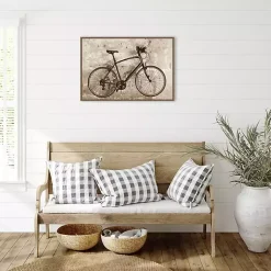 Kirklands Home Canvas Art|Black Bike Framed Canvas Art Print