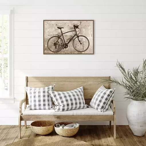 Kirklands Home Canvas Art|Black Bike Framed Canvas Art Print