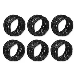 Kirklands Home Table Linens|Bird Nest 6-pc. Napkin Ring Set Black