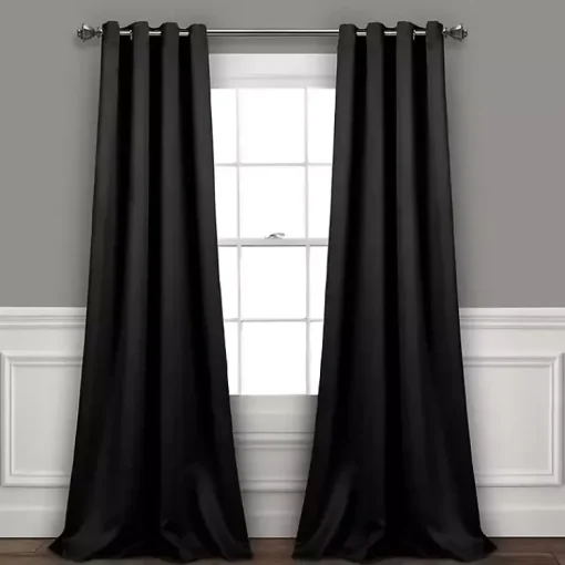 Kirklands Home Curtains & Drapes|out Curtain Panel Set, 84 in. Black