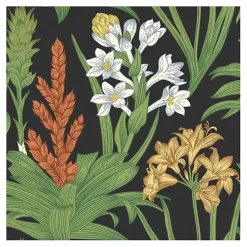 Kirklands Home Wall Murals & Wallpaper|Botanical Villa Peel & Stick Wallpaper Black