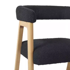 Kirklands Home Bar Stools & Counter Height Stools|Boucle Curved Back Ezra Counter Stool Black