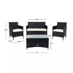 Kirklands Home Outdoor Sets|Black Box Wicker 4-pc. Outdoor Living Set