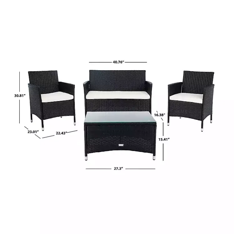 Kirklands Home Outdoor Sets|Black Box Wicker 4-pc. Outdoor Living Set