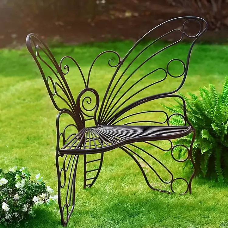 Kirklands Home Outdoor Seating|Butterfly Metal Patio Chair Black