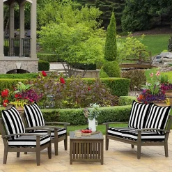 Kirklands Home Outdoor Cushions & Pillows|Cabana 2-pc. Outdoor Deep Seat Cushion Black