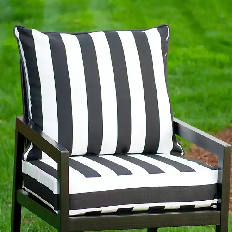 Kirklands Home Outdoor Cushions & Pillows|Cabana 2-pc. Outdoor Deep Seat Cushion Black