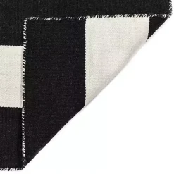Kirklands Home Outdoor Rugs|Black Cabana Stripe Indoor/Outdoor Runner, 2x8