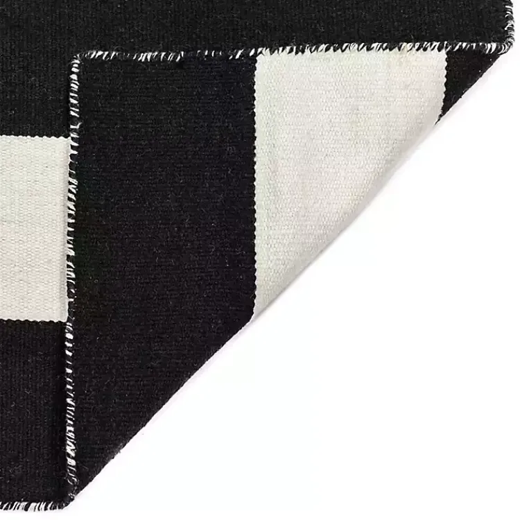 Kirklands Home Outdoor Rugs|Black Cabana Stripe Indoor/Outdoor Area Rug, 8x8