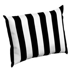 Kirklands Home Outdoor Cushions & Pillows|Cabana Stripe Outdoor Lumbar Pillow Black