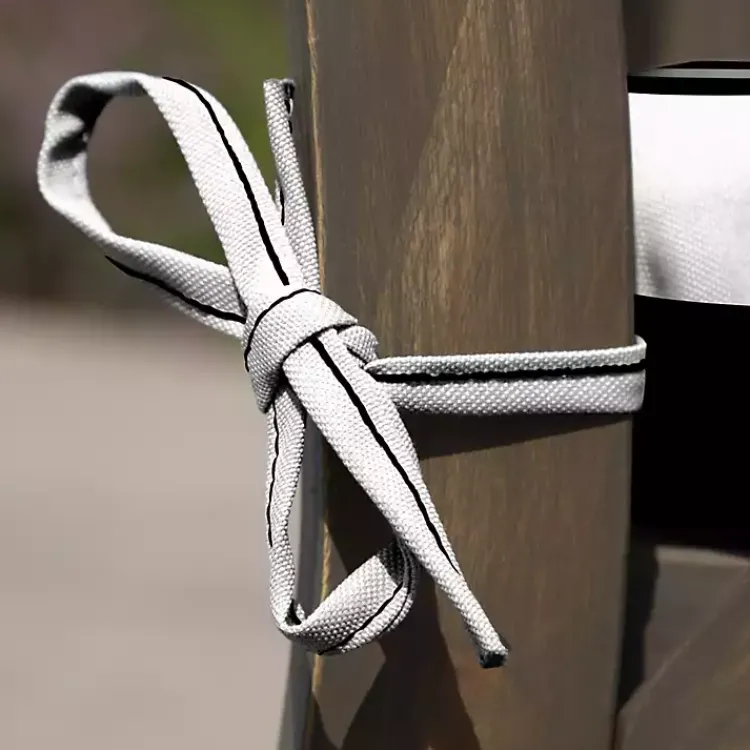 Kirklands Home Outdoor Cushions & Pillows|Cabana Stripe Outdoor Seat Cushion Black