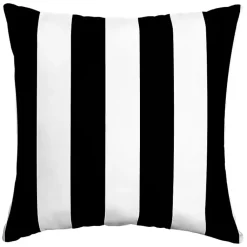 Kirklands Home Outdoor Cushions & Pillows|Cabana Stripe Outdoor Pillow, 16 in. Black