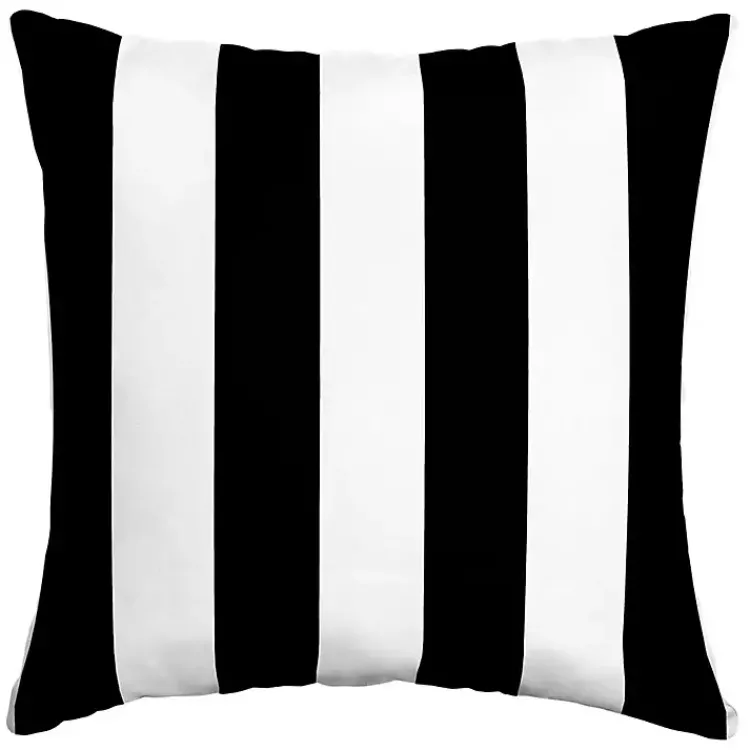 Kirklands Home Outdoor Cushions & Pillows|Cabana Stripe Outdoor Pillow, 16 in. Black