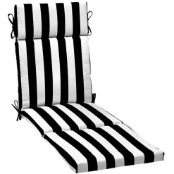 Kirklands Home Outdoor Cushions & Pillows|Cabana Stripe Outdoor Chaise Cushion Black