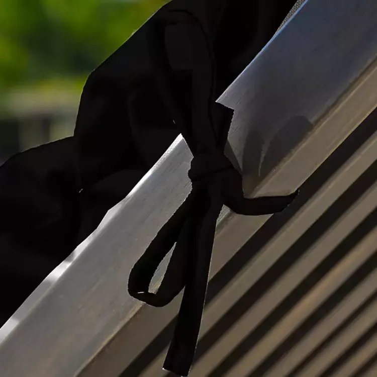 Kirklands Home Outdoor Cushions & Pillows|Cabana Stripe Outdoor Chaise Cushion Black