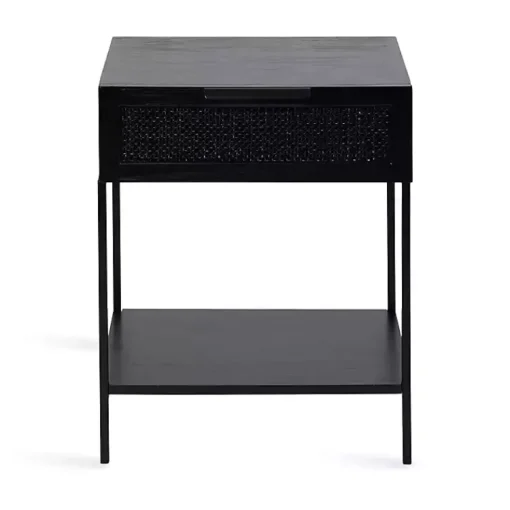 Kirklands Home Accent & End Tables|Cane Drawer Accent Table Black
