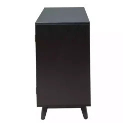Kirklands Home Cabinets & Sideboards|Cane Wood Storage Media Cabinet Black