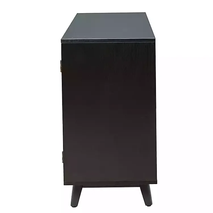 Kirklands Home Cabinets & Sideboards|Cane Wood Storage Media Cabinet Black