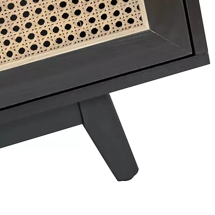 Kirklands Home Cabinets & Sideboards|Cane Wood Storage Media Cabinet Black