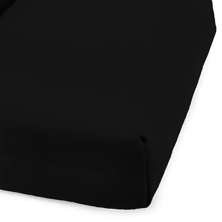 Kirklands Home Outdoor Cushions & Pillows|Canvas French Edge Outdoor Chaise Cushion Black